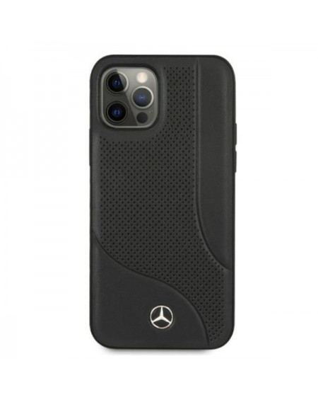 Mercedes MEHCP12MCDOBK iPhone 12/12 Pro 6,1" czarny/black hardcase Leather Perforated Area