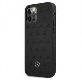 Mercedes MEHCP12MPSQBK iPhone 12/12 Pro 6,1" czarny/black hardcase Leather Stars Pattern