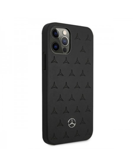 Mercedes MEHCP12MPSQBK iPhone 12/12 Pro 6,1" czarny/black hardcase Leather Stars Pattern