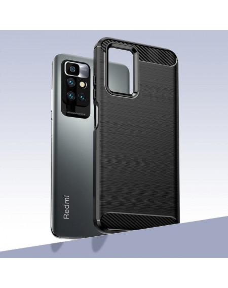 Carbon Case Flexible Cover Sleeve for Xiaomi Redmi 10 black