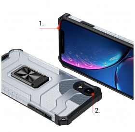 Crystal Ring Case Kickstand Tough Rugged Cover for iPhone XR green