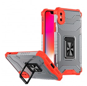 Crystal Ring Case Kickstand Tough Rugged Cover for iPhone XS / iPhone X red