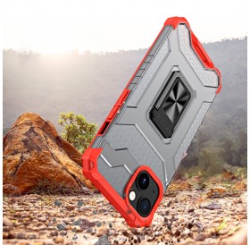 Crystal Ring Case Kickstand Tough Rugged Cover for iPhone 12 red