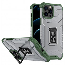 Crystal Ring Case Kickstand Tough Rugged Cover for iPhone 13 Pro green