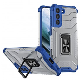 Crystal Ring Case Kickstand Tough Rugged Cover for Samsung Galaxy S21 FE blue