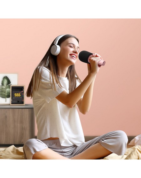 Joyroom wireless karaoke microphone with Bluetooth 5.0 speaker 1200mAh blue (JR-MC5Blue)