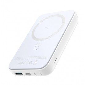 Joyroom Power Bank 10000mAh 20W Power Delivery Quick Charge Magnetic Qi 15W Wireless Charger for iPhone Compatible with MagSafe White (JR-W020 white)