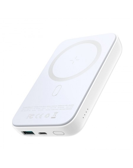 Joyroom Power Bank 10000mAh 20W Power Delivery Quick Charge Magnetic Qi 15W Wireless Charger for iPhone Compatible with MagSafe White (JR-W020 white)