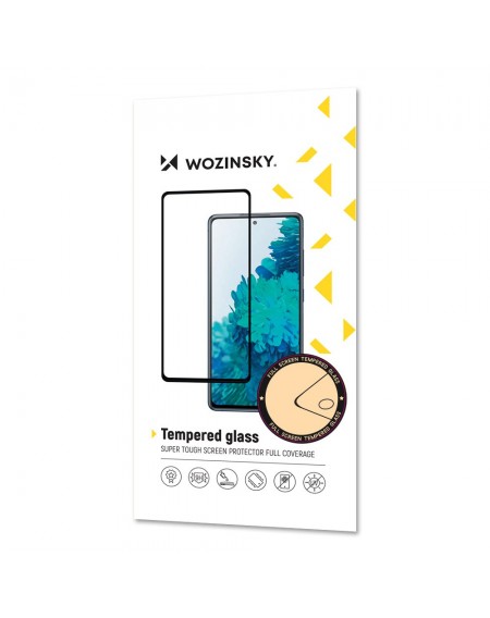 Wozinsky Tempered Glass Full Glue Super Tough Screen Protector Full Coveraged with Frame Case Friendly for Motorola Moto Edge 20 black
