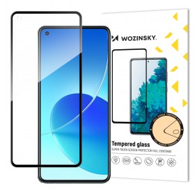 Wozinsky Tempered Glass Full Glue Super Tough Screen Protector Full Coveraged with Frame Case Friendly for Oppo Reno6 4G black