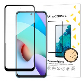 Wozinsky Tempered Glass Full Glue Super Tough Screen Protector Full Coveraged with Frame Case Friendly for Xiaomi Redmi 10 black