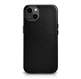 iCarer Leather Oil Wax Genuine Leather Case for iPhone 13 black (MagSafe compatible) (WMI1302-BK)