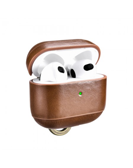 iCarer Leather Vintage Genuine Leather Case for AirPods 3 brown (IAP057-BN)