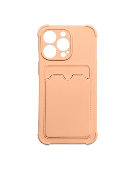 Card Armor Case Pouch Cover for iPhone XS / iPhone X Card Wallet Silicone Air Bag Armor Cover Pink