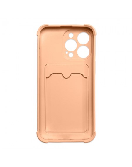 Card Armor Case Pouch Cover for iPhone XS / iPhone X Card Wallet Silicone Air Bag Armor Cover Pink