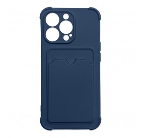 Card Armor Case Pouch Cover for iPhone XS Max Card Wallet Silicone Armor Case Air Bag Navy Blue