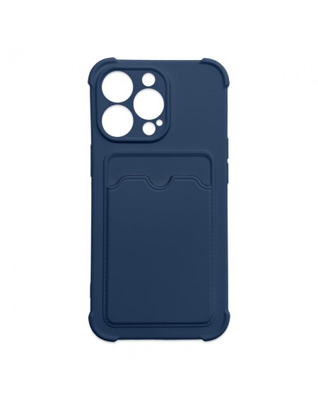 Card Armor Case Pouch Cover for iPhone XS Max Card Wallet Silicone Armor Case Air Bag Navy Blue