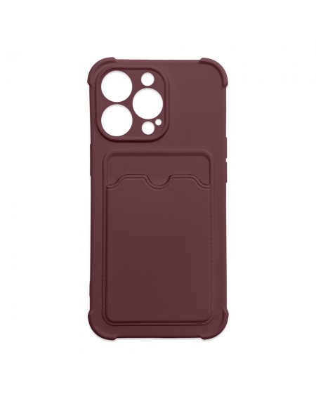 Card Armor Case Pouch Cover for iPhone 11 Pro Card Wallet Silicone Air Bag Armor Case Raspberry