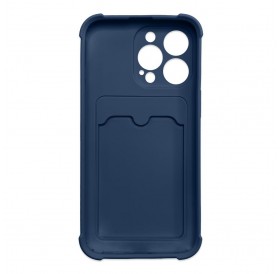 Card Armor Case Pouch Cover for iPhone 11 Pro Card Wallet Silicone Air Bag Armor Case Navy Blue