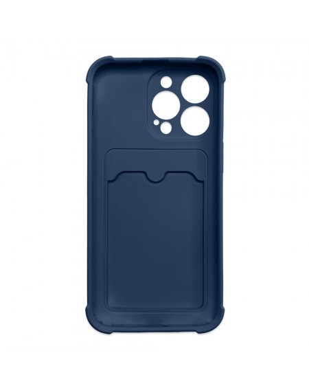 Card Armor Case Pouch Cover for iPhone 12 Pro Max Card Wallet Silicone Air Bag Armor Case Navy Blue