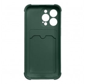 Card Armor Case Pouch Cover For iPhone 13 Mini Card Wallet Silicone Air Bag Armor Green