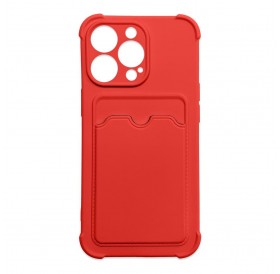 Card Armor Case Pouch Cover for iPhone 13 Pro Card Wallet Silicone Air Bag Armor Red