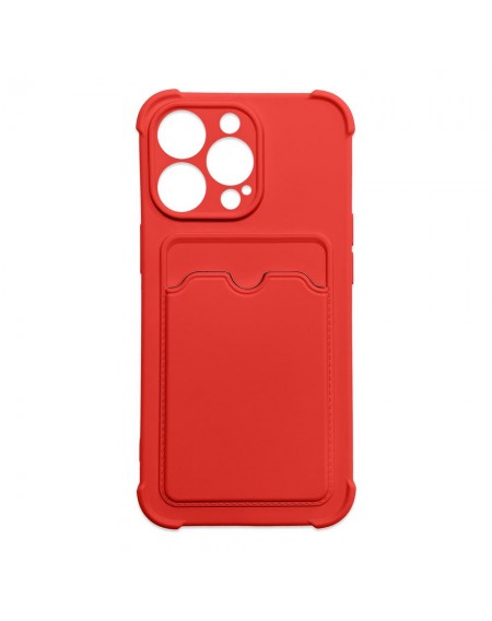Card Armor Case Pouch Cover for iPhone 13 Pro Max Card Wallet Silicone Air Bag Armor Cover Red