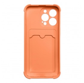 Card Armor Case Pouch Cover For Xiaomi Redmi Note 10 / Redmi Note 10S Card Wallet Silicone Armor Cover Air Bag Orange