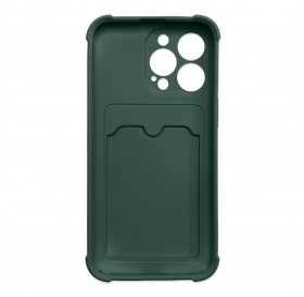 Card Armor Case Pouch Cover For Samsung Galaxy A32 4G Card Wallet Silicone Armor Cover Air Bag Green