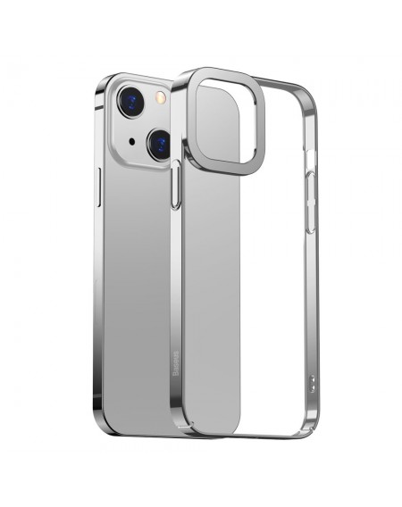 Baseus Glitter Hard PC Case Transparent Electroplating Cover for iPhone 13 silver (ARMC000312)