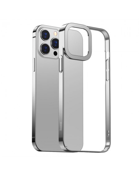 Baseus Glitter Hard PC Case Transparent Electroplating Cover for iPhone 13 Pro silver (ARMC000412)