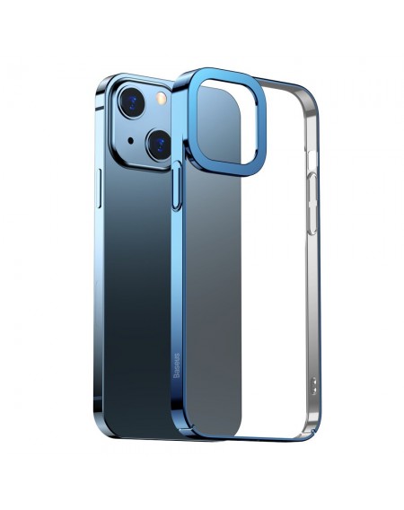 Baseus Glitter Hard PC Case Transparent Electroplating Cover for iPhone 13 blue (ARMC000603)