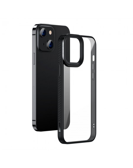 Baseus Crystal Phone Case hard case for iPhone 13 with TPU frame black (ARJT000001)