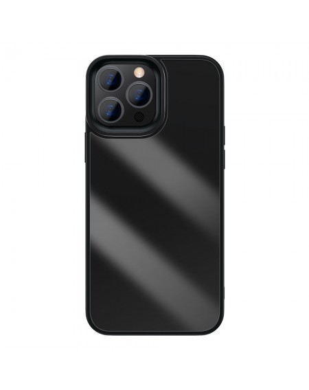 Baseus Crystal Phone Case hard case for iPhone 13 Pro with TPU frame black (ARJT000101)