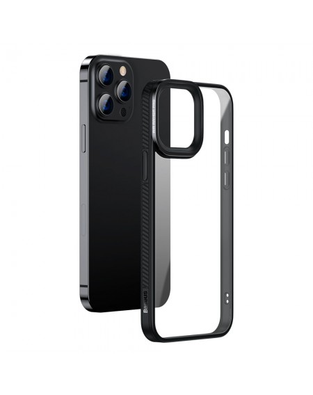 Baseus Crystal Phone Case hard case for iPhone 13 Pro with TPU frame black (ARJT000101)
