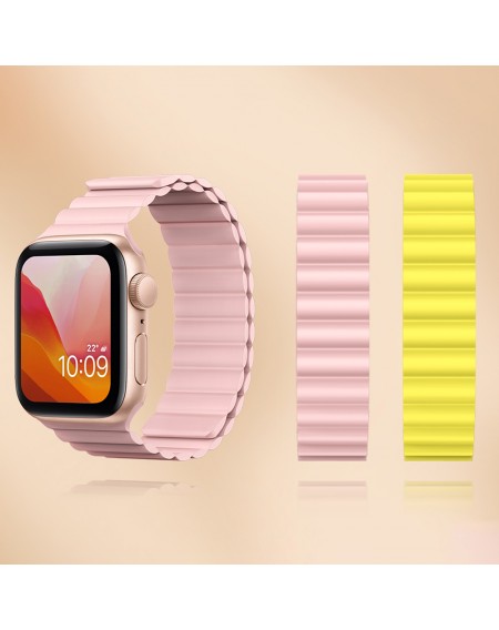 Kingxbar Magnetic Band Strap Watch Bracelet: Ultra / 8/7/6 / SE / 5/4/3/2 (49mm / 45mm / 44mm / 42mm) Magnetic Silicone Band Pink