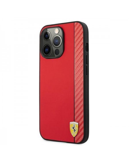Ferrari FESAXHCP13LRE iPhone 13 Pro/13 6,1" czerwony/red hardcase On Track Carbon Stripe