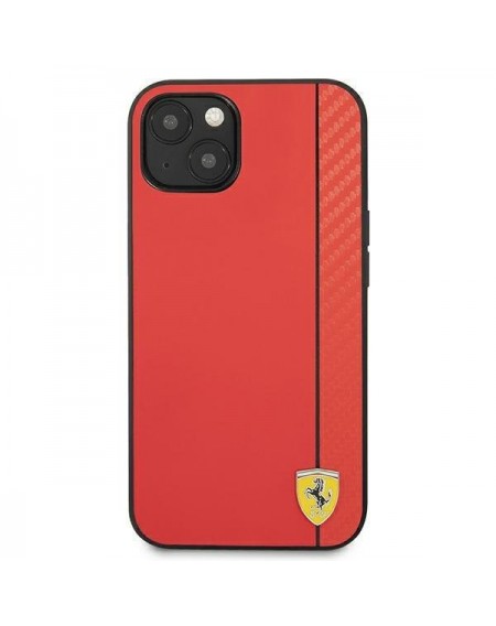 Ferrari FESAXHCP13MRE iPhone 13 6,1" czerwony/red hardcase On Track Carbon Stripe