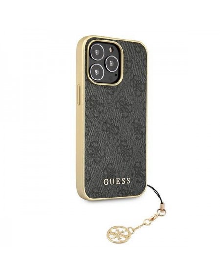 Guess GUHCP13LGF4GGR iPhone 13 Pro / 13 6,1" szary/grey hardcase 4G Charms Collection