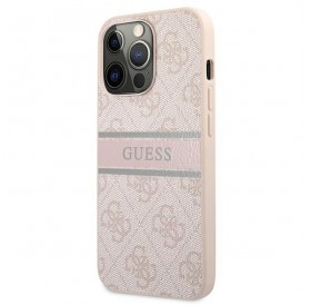 Guess GUHCP13X4GDPI iPhone 13 Pro Max 6,7" różowy/pink hardcase 4G Stripe