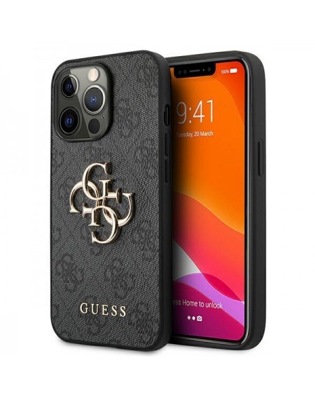 Guess GUHCP13X4GMGGR iPhone 13 Pro Max 6,7" szary/grey hardcase 4G Big Metal Logo
