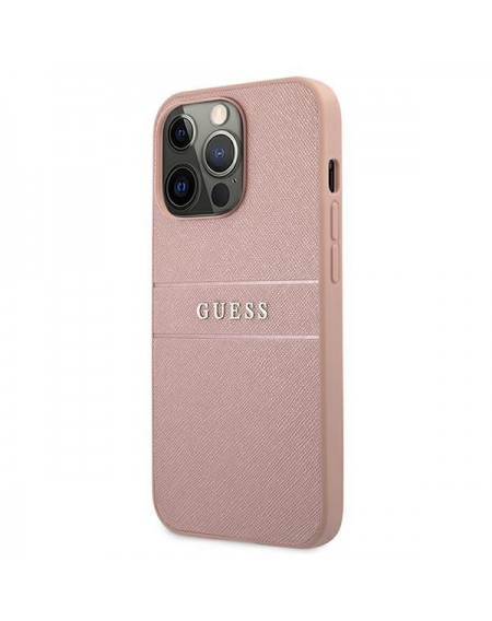Guess GUHCP13XPSASBPI iPhone 13 Pro Max 6,7" różowy/pink hardcase Saffiano Stripe