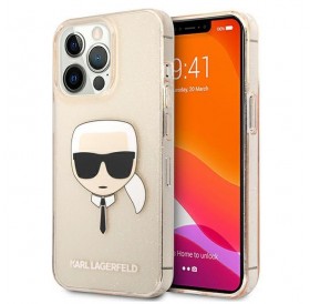 Karl Lagerfeld KLHCP13LKHTUGLGO iPhone 13 Pro / 13 6,1" złoty/gold hardcase Glitter Karl`s Head