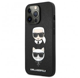 Karl Lagerfeld KLHCP13LSAKICKCBK iPhone 13 Pro / 13  6,1" czarny/black hardcase Saffiano Karl & Choupette