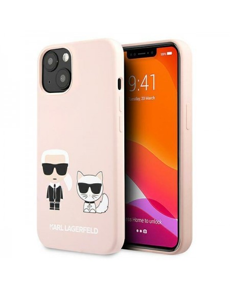 Karl Lagerfeld KLHCP13SSSKCI iPhone 13 mini 5,4" hardcase jasno różowy/light pink Silicone Karl & Choupette