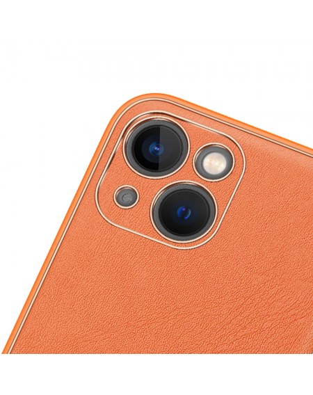 Dux Ducis Yolo elegant case made of soft TPU and PU leather for iPhone 13 orange