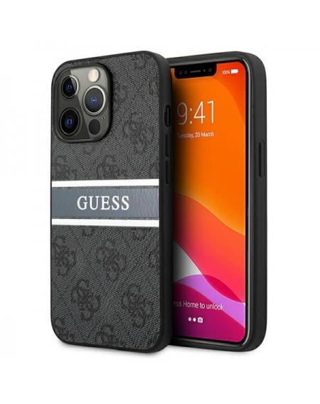 Guess GUHCP13L4GDGR iPhone 13 Pro / 13 6,1" szary/grey hardcase 4G Stripe