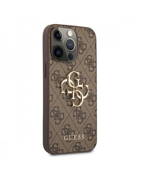 Guess GUHCP13L4GMGBR iPhone 13 Pro / 13 6,1" brązowy/brown hardcase 4G Big Metal Logo