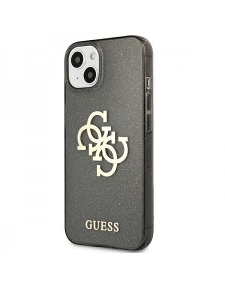 Guess GUHCP13SPCUGL4GBK iPhone 13 mini 5,4" czarny/black hard case Glitter 4G Big Logo