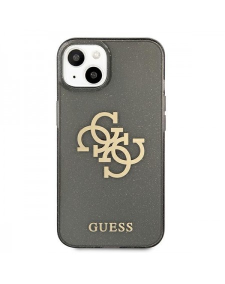 Guess GUHCP13SPCUGL4GBK iPhone 13 mini 5,4" czarny/black hard case Glitter 4G Big Logo